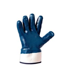 Guanto da lavoro in cotone jersey impregnato in nitrile NBR blu con manichetta di sicurezza varie taglie Rays Technosafe