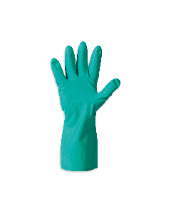 Guanto in nitrile verde floccato in cotone lunghezza 330 mm protezione chimica taglia L Rays Glovely Nitro