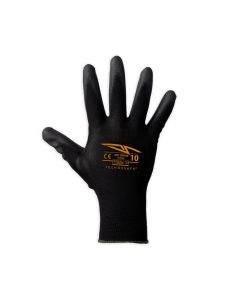 Guanto da lavoro spalmato in nitrile nero senza cuciture varie taglie Rays Technosafe Nitrilgrip