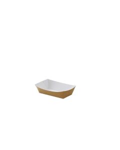 Vaschetta per fritti in carta kraft avana e bianca 13 x 9,5 x 4,8 cm 400 ml 100 pezzi Leone