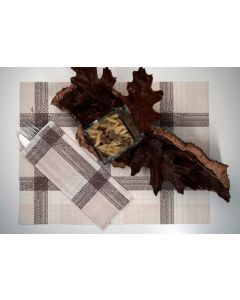 Busta portaposate con tovagliolo 38 x 38 cm 2 veli greige/nocciola confezione 125 pezzi Infibra Tartan Greige/Nocciola