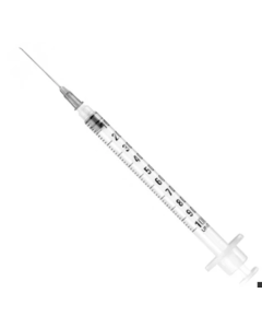 Siringa per tubercolina 1 ml con ago 26G 0,45 x 12,7 mm spazio nullo sterile confezione da 100 pezzi Rays INJ/LIGHT