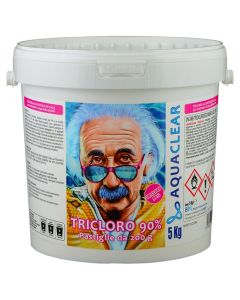 Pastiglie tricloro 90/200 blisterate a lenta dissoluzione secchiello 5 kg Aquaclear