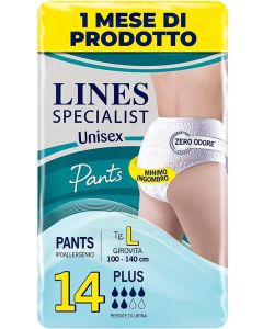 Lines specialist Derma Protection PANTS PLUS pannolone unisex taglia L 14 pezzi
