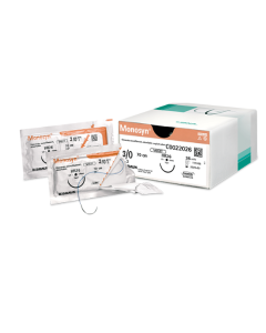 B-BRAUN MONOSYN suture assorbibili in gliconato, ago 3/8 DS 24 mm, USP 2/0 - filo incolore 70cm - 36 pz.