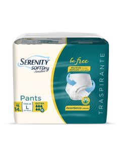 Mutandina assorbente taglia L Extra da 12 pezzi Serenity SoftDry Sensitive Pants Be Free