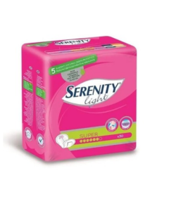 Assorbenti per incontinenza femminile anatomici Super da 30 pezzi Serenity Light Lady