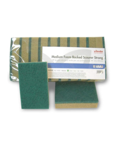 Vileda Spugna abrasiva per piatti in resina verde/tabacco 9x14x3,3 cm conf. da 10