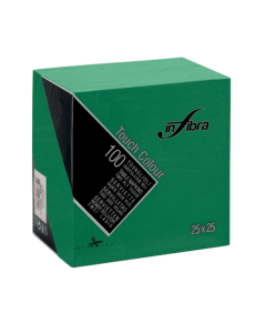 Tovagliolo 25 x 25 cm 2 veli verde foresta confezione 100 pezzi Infibra Colour
