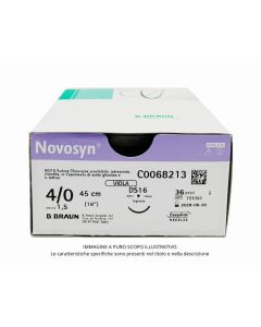 Sutura rapidamente assorbibile 5/0 70 cm ago DS16 incolore 36 pezzi B. Braun Novosyn Quick