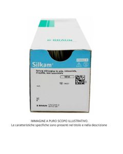Sutura non assorbibile in seta intrecciata 2 75 cm ago DS35 nero 36 pezzi B. Braun Silkam