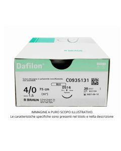 Sutura non assorbibile monofilamento 1 75 cm ago DS30 blu 36 pezzi B. Braun Dafilon