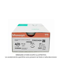 Sutura assorbibile in gliconato 5/0 45 cm ago DSMP13 incolore 36 pezzi B. Braun Monosyn