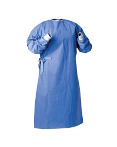 Camice chirurgico sterile rinforzato SMMS idrorepellente azzurro polsini in maglina XXL Rays