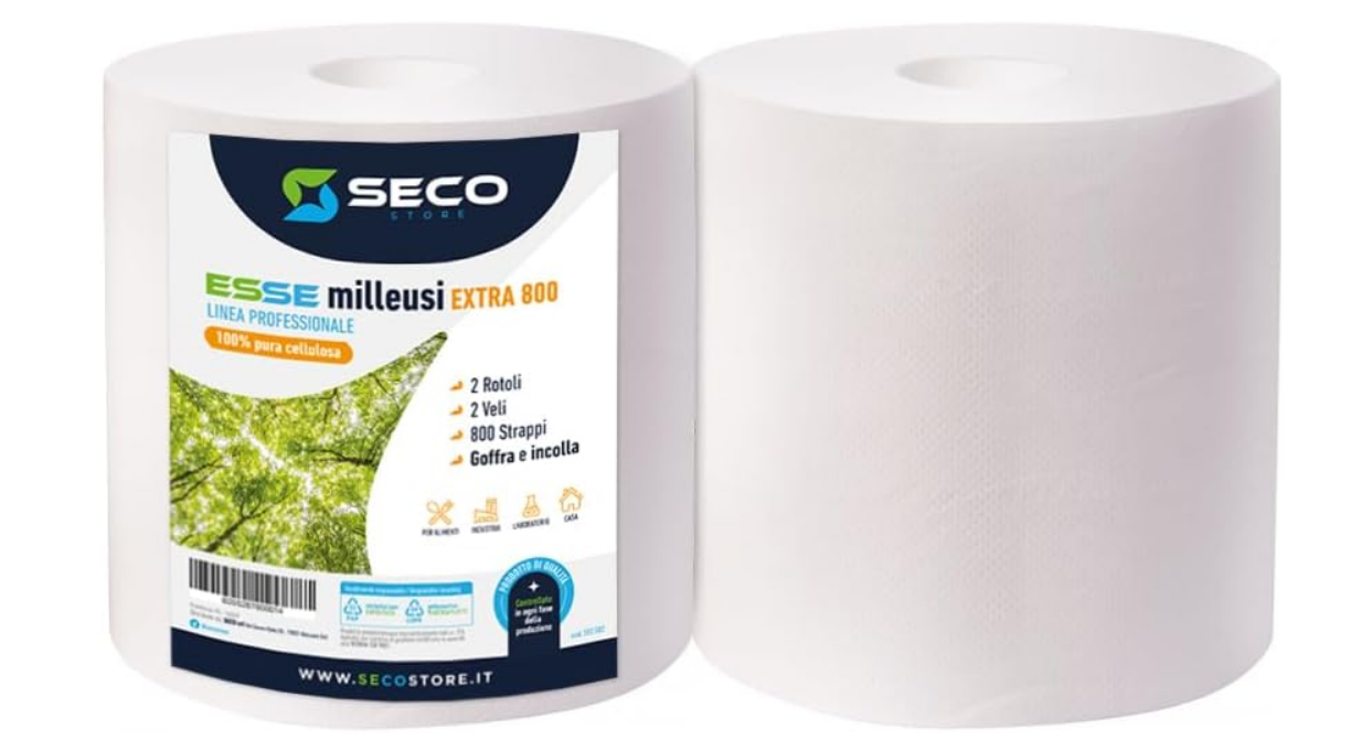 Rotoloni Carta Asciugatutto Milleusi - 2 Rotoli Doppiovelo, 800 Strappi, Iperassorbente - Foto 7